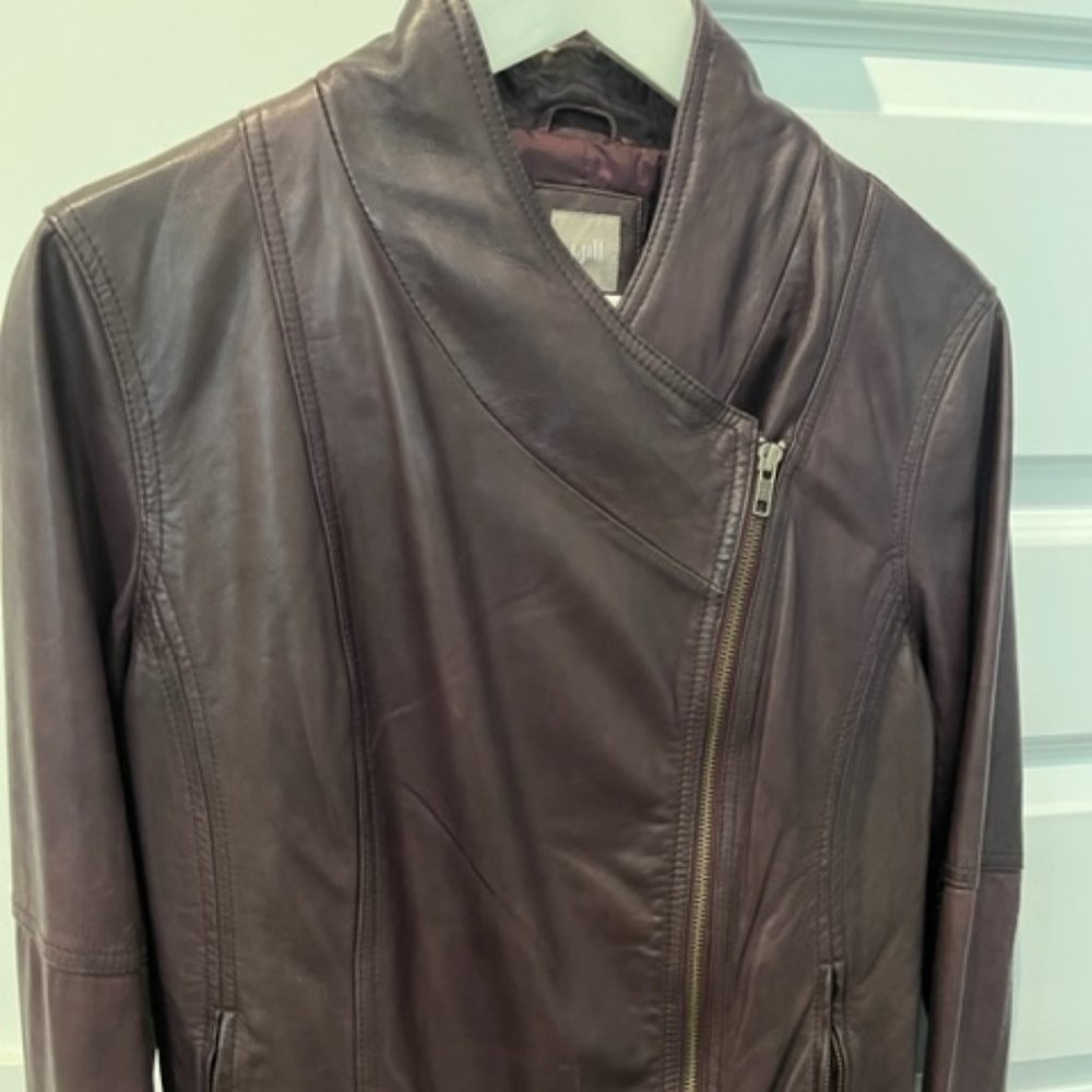 Burgundy leather jacket